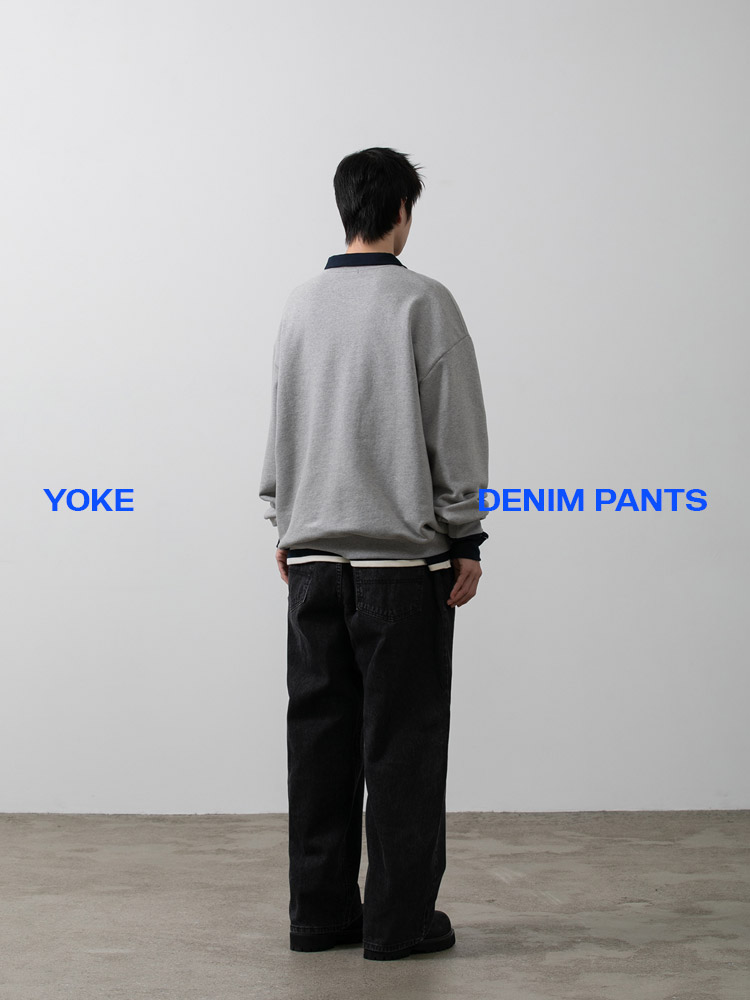 요크 골덴 데님팬츠 블랙