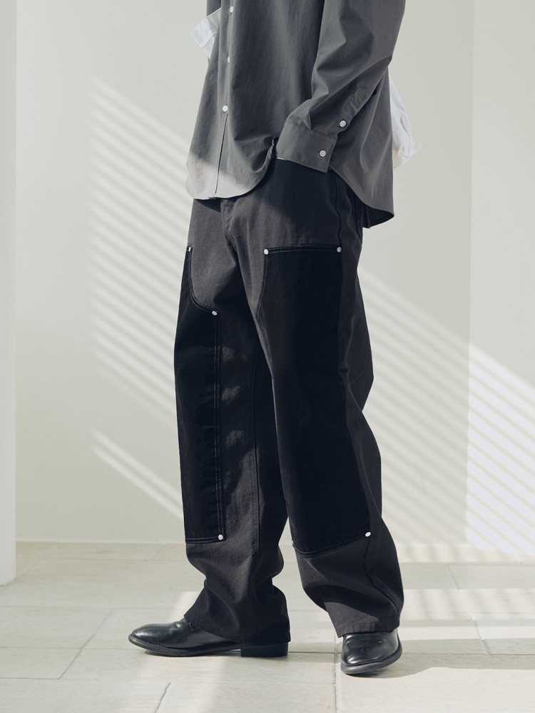 벨벳 더블니 히든밴딩 데님팬츠