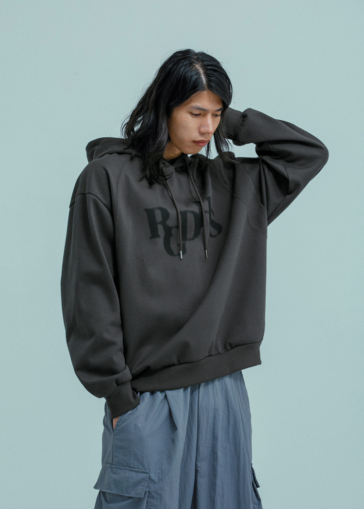 RGDHS WAVE CUT DOUBLE STITCH HOODIE 챠콜