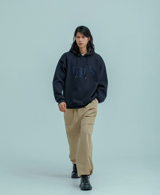 RGDHS WAVE CUT DOUBLE STITCH HOODIE 네이비