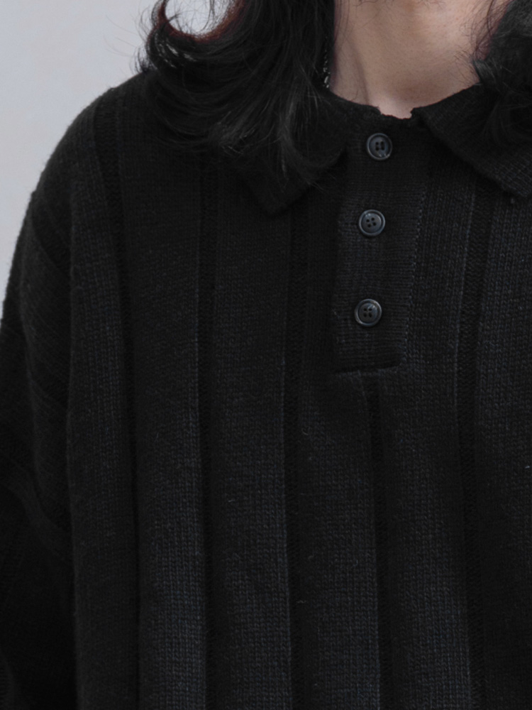 소프트 볼륨 라인드 카라 램스울 니트 5컬러