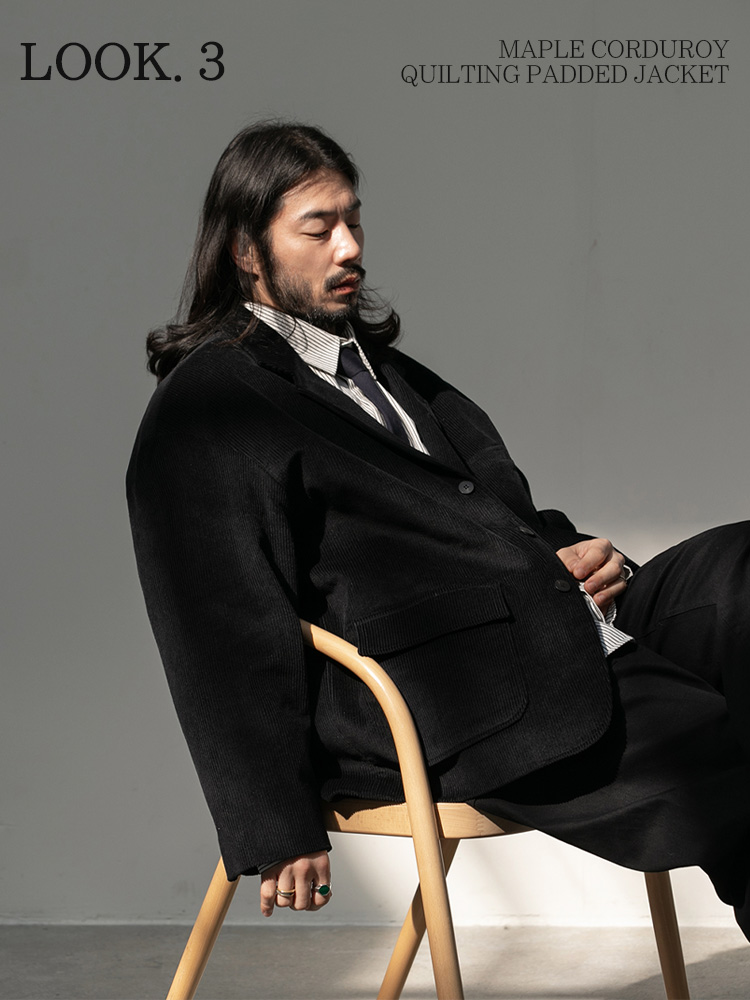 메이플 코듀로이 퀼팅 패딩 자켓 3컬러
