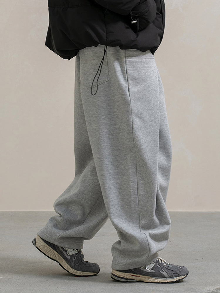 그리드 절개 벌룬 기모 스웨트 팬츠 2컬러