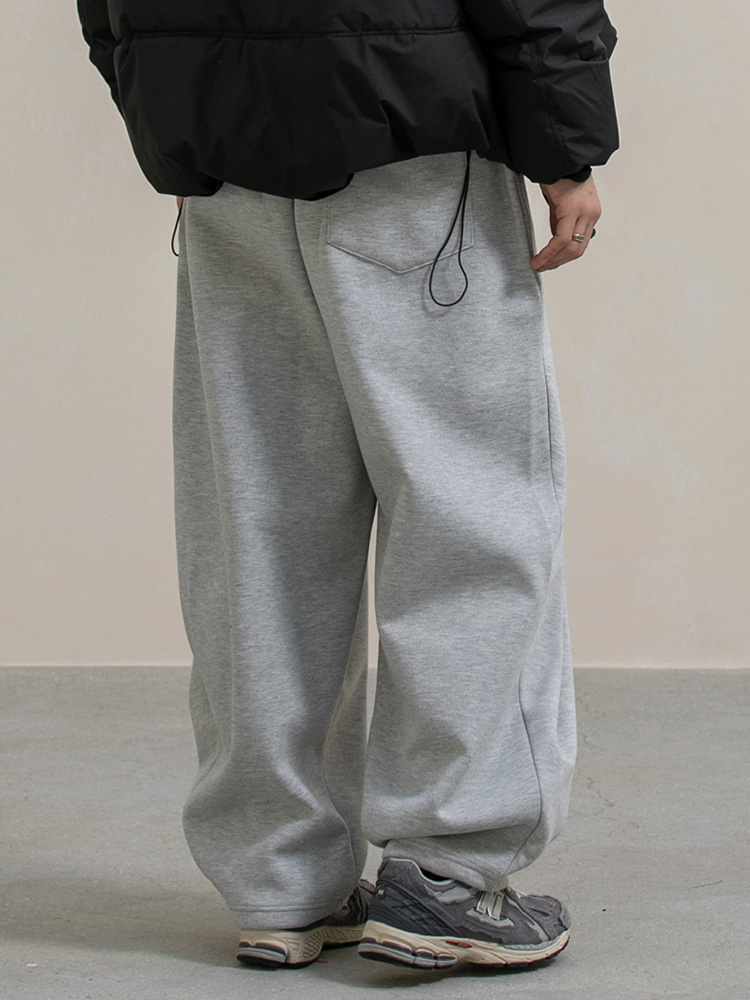 그리드 절개 벌룬 기모 스웨트 팬츠 2컬러