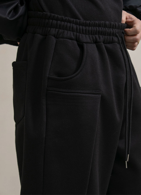 그리드 절개 벌룬 기모 스웨트 팬츠 2컬러