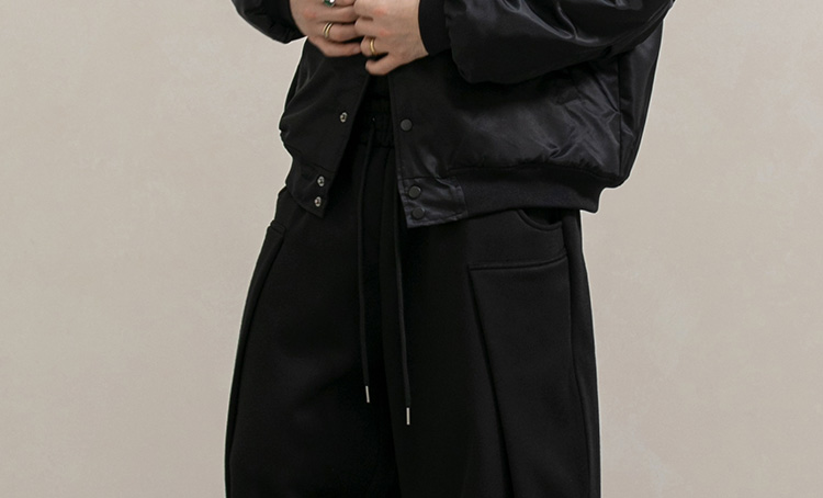 그리드 절개 벌룬 기모 스웨트 팬츠 2컬러