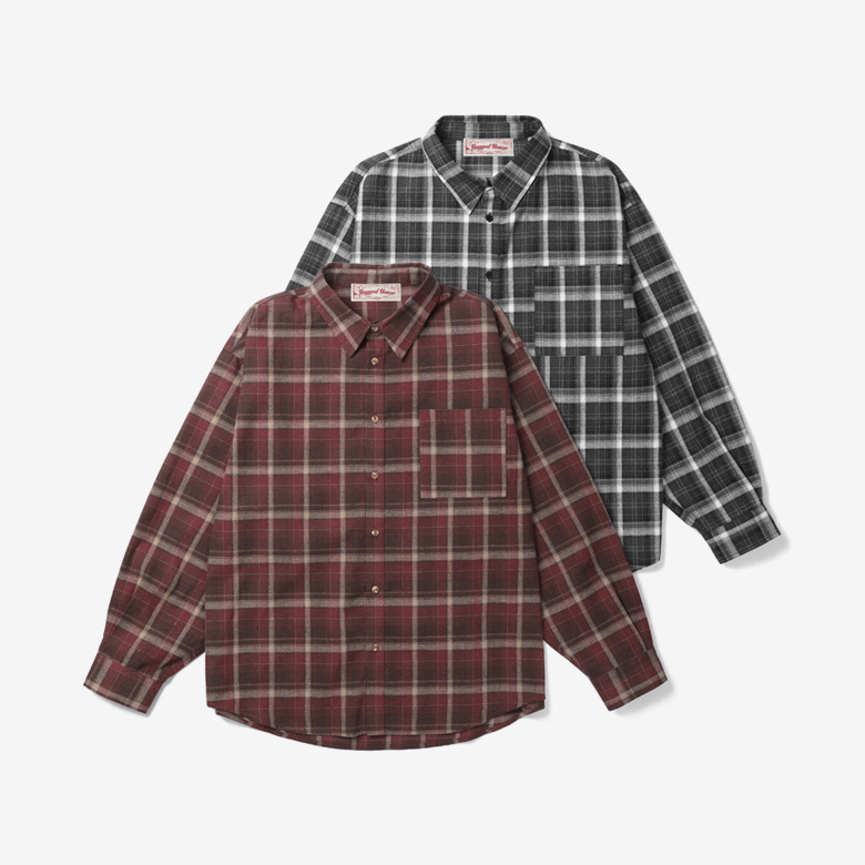 너드 체크 셔츠