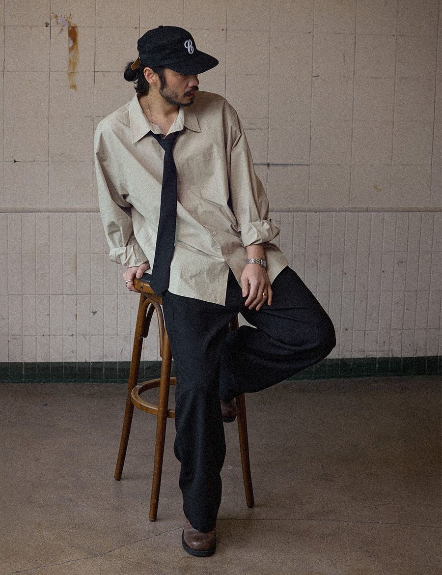 [넥타이 SET] 40수 고밀도 코튼 셔츠 그레이베이지